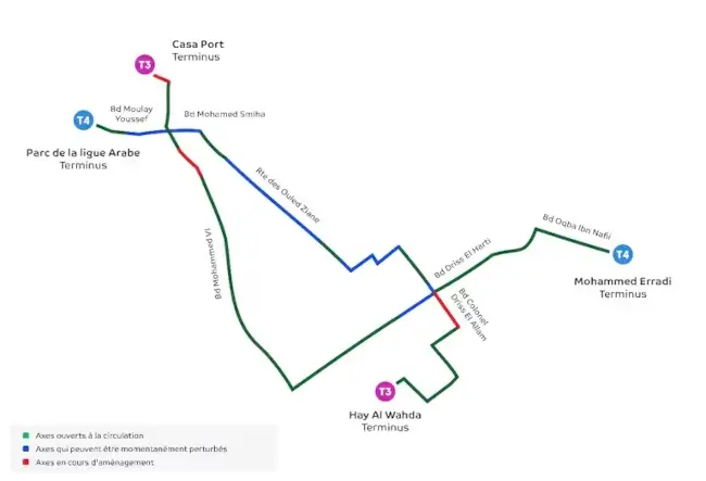 Nouvelles lignes de tramway a Casablanca Les T3 et T4 bientot operationnelles 4