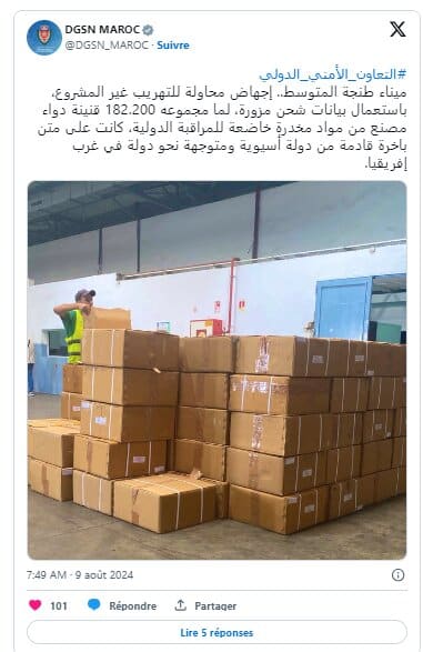 Saisie de 180.000 flacons de medicaments illicites au port de Tanger Med Coup de filet contre le trafic international 1