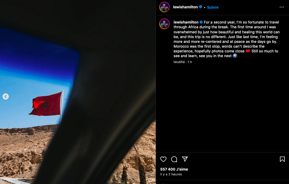 Lewis Hamilton découvre le Maroc et partage son expérience spirituelle Lewis Hamilton découvre le Maroc et partage son expérience spirituelle lewis hamilton morocco