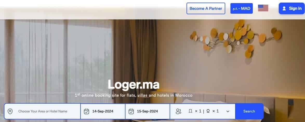 Loger.ma: la nouvelle plateforme marocaine pour la réservation de logements Loger.ma Capture decran 2024 09 14 a 14.07.50