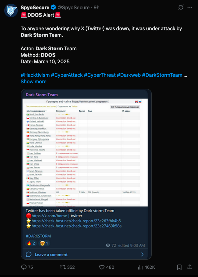 Qui est Dark Storm Team, les hackers accusé d’être derrière l’attaque contre X ? dark storm Capture decran 2025 03 10 a 23.47.37