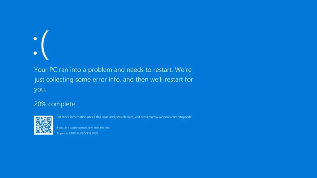L ecran bleu d erreur de Windows 10 1060014