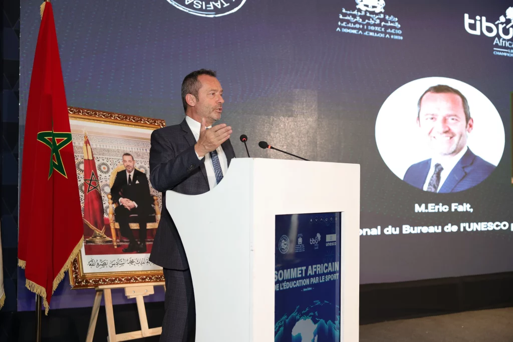 Casablanca accueille la 3ᵉ édition du Sommet de l’Éducation par le sport en Afrique Sommet M.Eric Falt Directeur regional de lUNESCO pour le Maghreb