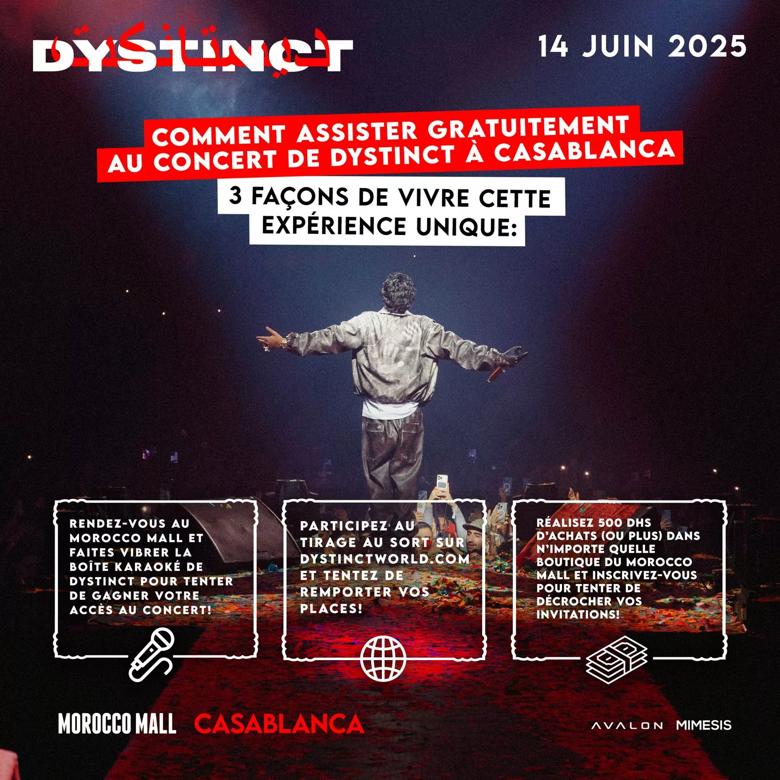 DYSTINCT revient à la maison : concert gratuit, vibes mondiales et show XXL au Morocco Mall DYSTINCT WhatsApp Image 2025 04 23 at 17.01.05