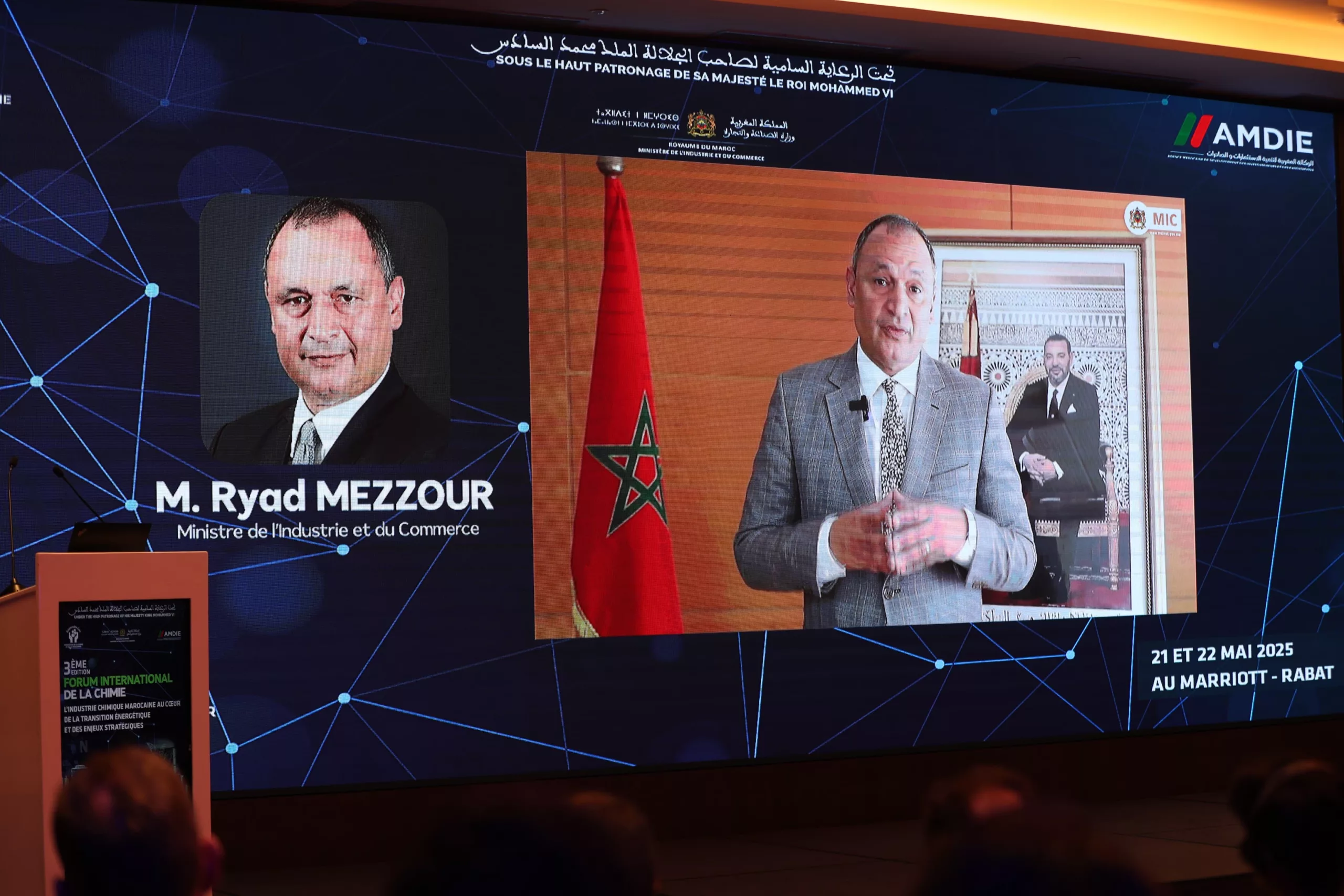 Rabat accueille la 3e édition du Forum International de la Chimie sous le signe de l’innovation et de la transition énergétique rabat Ryad Mezzour en video scaled