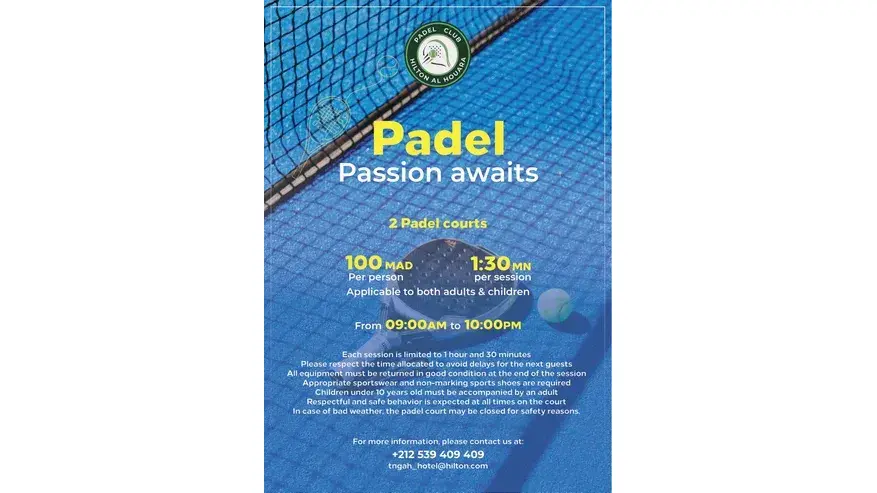 Le padel fait son entree au Hilton Tangier Al Houara Resort Spa 2