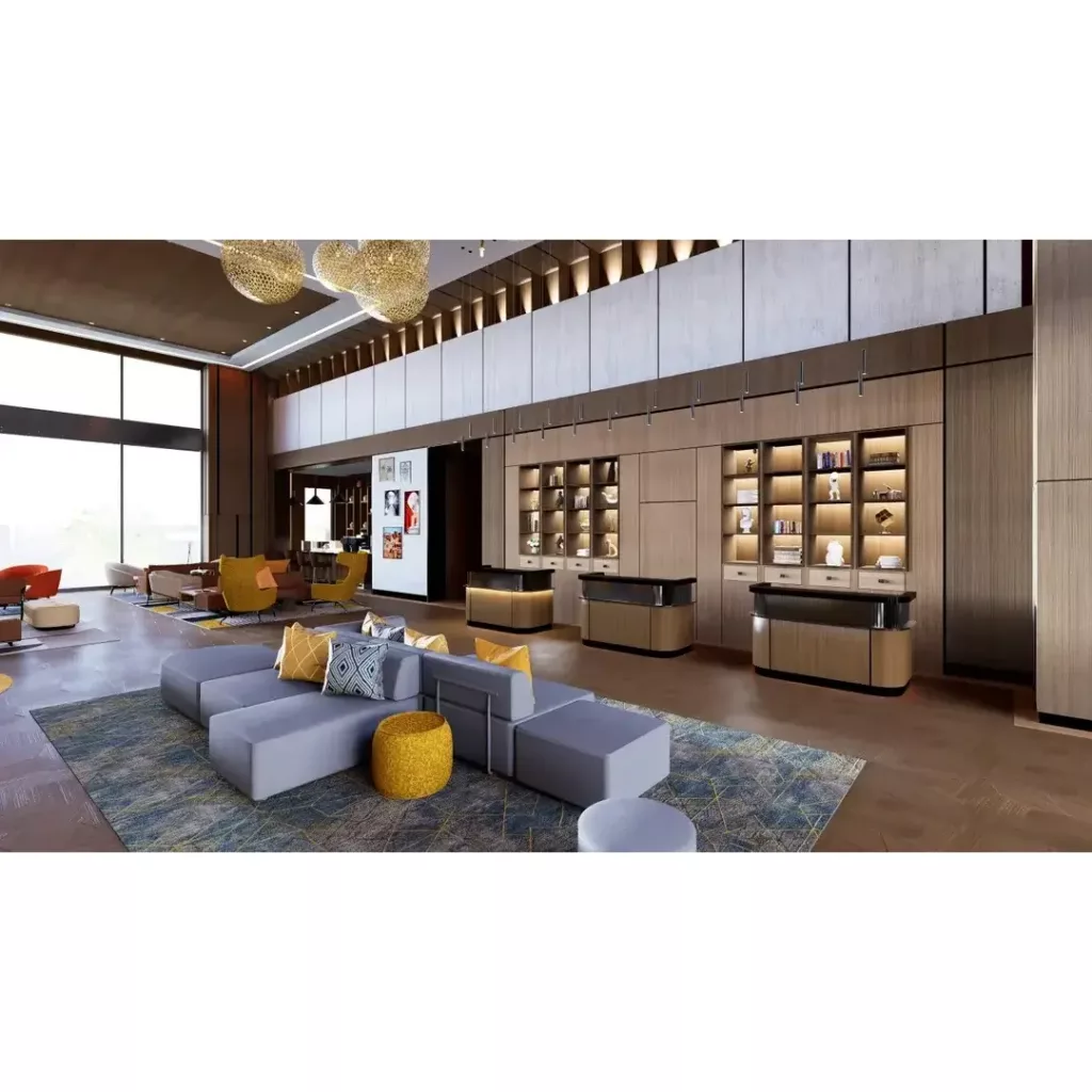 Marriott International renforce sa présence au Maroc avec cinq nouvelles marques d’ici 2027 Marriott International Four Points Casablanca Bouskoura lobby (1)