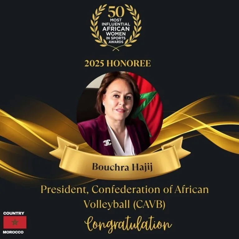 Bouchra Hajij, parmi les 50 femmes africaines les plus influentes du sport en 2025 Bouchra Hajij bouchra hajij 1