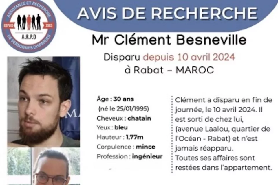 Disparition d’un ressortissant français à Rabat : la DGSN dément les allégations de LeFigaro sur un prétendu retard dans l’enquête DGSN disparu maroc Clement Besneville