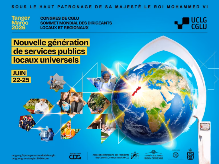 Tanger accueille le Congrès mondial de CGLU 2026, rendez-vous majeur des collectivités locales Affiche Congres CGLU Tanger Fr