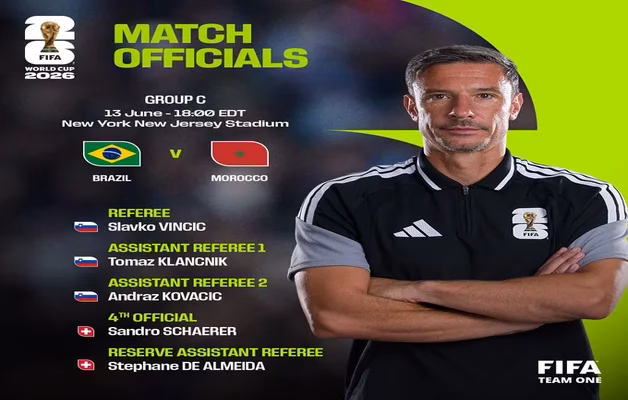 Mondial 2026 : la FIFA désigne Slavko Vinčić pour arbitrer Maroc-Brésil Corps arbitral maroc Bresil au Mondial 2026