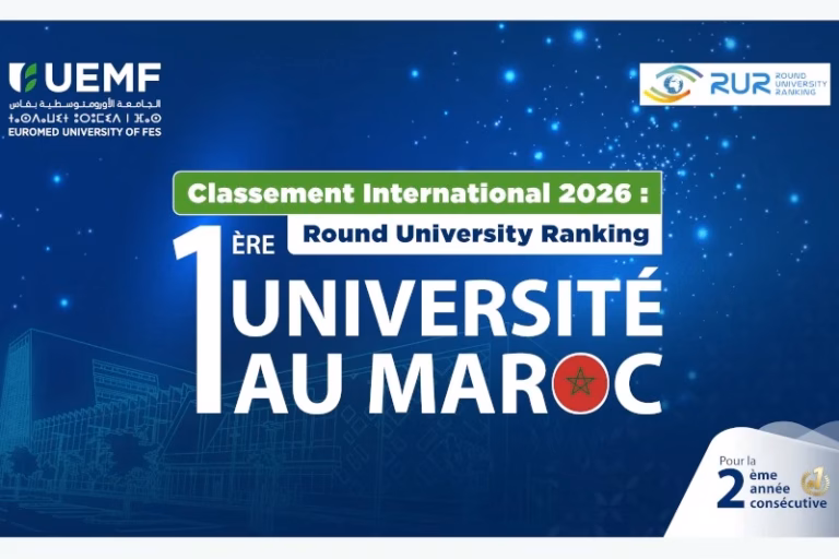 Classement RUR 2026 : l’Université Euromed de Fès reste numéro 1 au Maroc UEMF 22