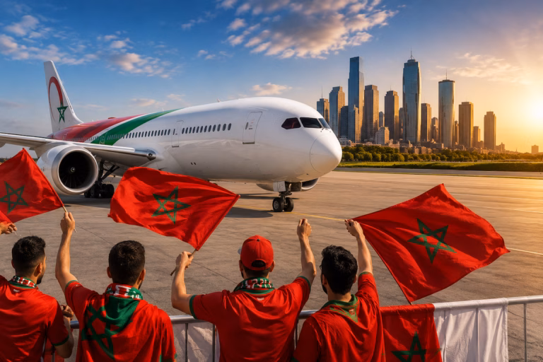 Mondial 2026 : Royal Air Maroc ouvre un pont aérien vers Houston pour accompagner les supporters des Lions de l’Atlas vol RAM houston marocains